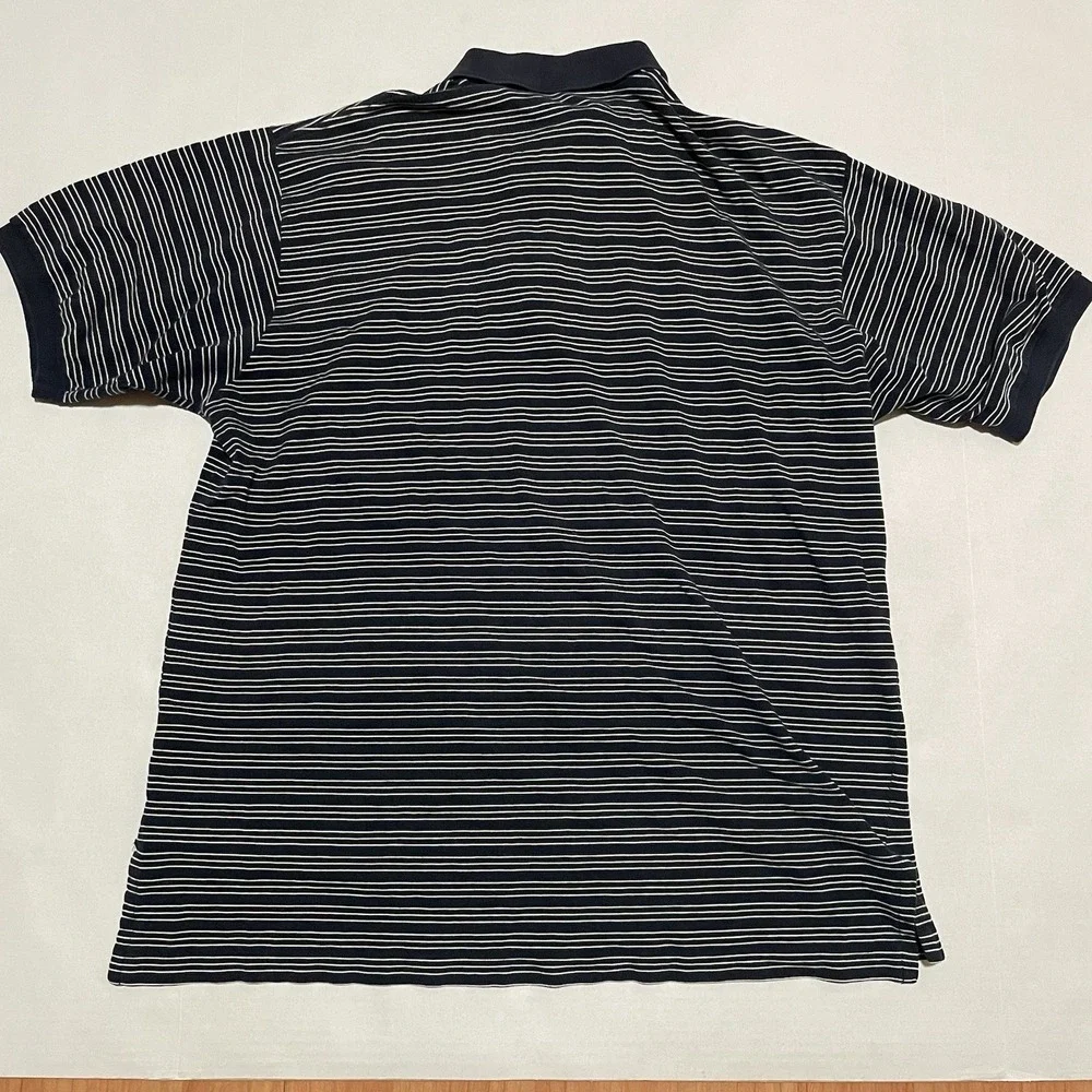 Polo Ralph Lauren Men'ssize  XL Striped‎ Short Sleeve Polo Shirt Navy Cotton